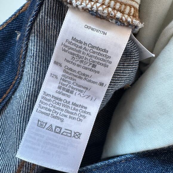 Madewell size 29 Baggy Straight Jeans in Dark Worn Indigo Wash - NH643 - Picture 5 of 6